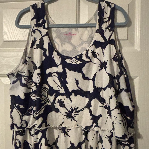 Woman Within White and Navy Floral Dress - Picture 4 of 12